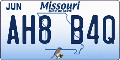 MO license plate AH8B4Q