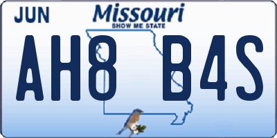 MO license plate AH8B4S