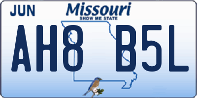 MO license plate AH8B5L