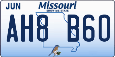 MO license plate AH8B6O