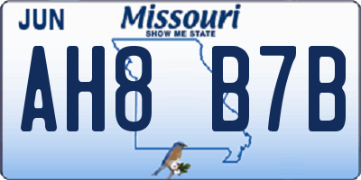 MO license plate AH8B7B