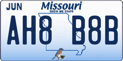 MO license plate AH8B8B