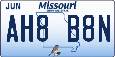 MO license plate AH8B8N