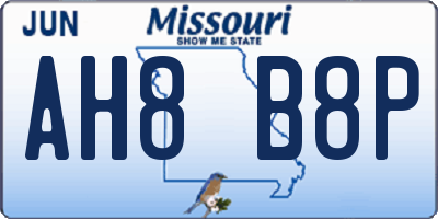 MO license plate AH8B8P
