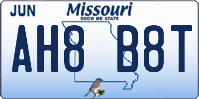 MO license plate AH8B8T