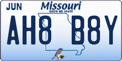 MO license plate AH8B8Y