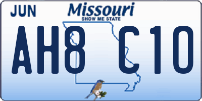 MO license plate AH8C1O
