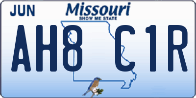 MO license plate AH8C1R