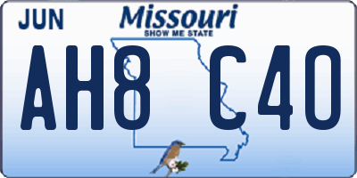 MO license plate AH8C4O