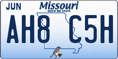 MO license plate AH8C5H