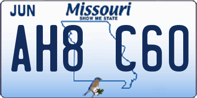 MO license plate AH8C6O
