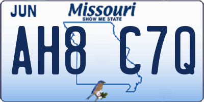 MO license plate AH8C7Q