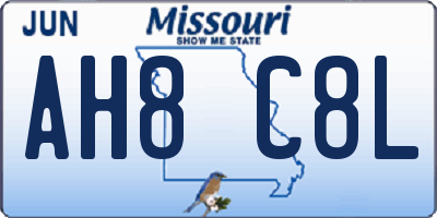 MO license plate AH8C8L