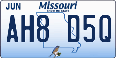 MO license plate AH8D5Q