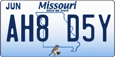 MO license plate AH8D5Y