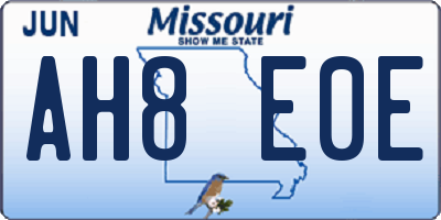 MO license plate AH8E0E