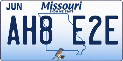 MO license plate AH8E2E
