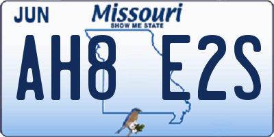 MO license plate AH8E2S