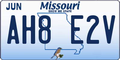 MO license plate AH8E2V