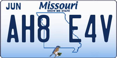 MO license plate AH8E4V