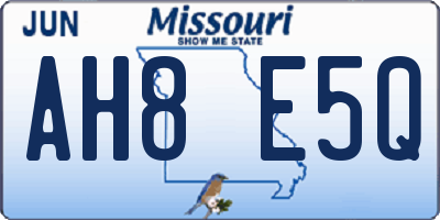 MO license plate AH8E5Q