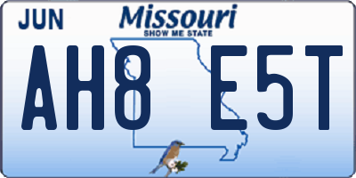MO license plate AH8E5T