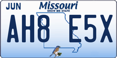 MO license plate AH8E5X