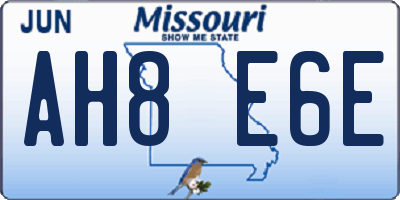 MO license plate AH8E6E