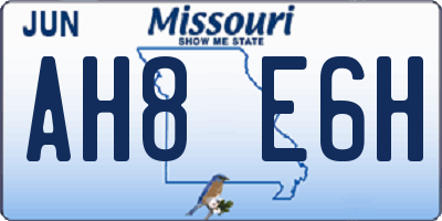 MO license plate AH8E6H