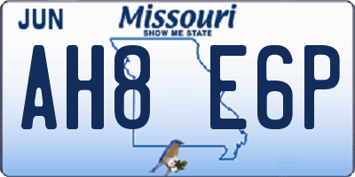 MO license plate AH8E6P