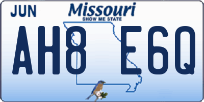 MO license plate AH8E6Q