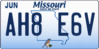 MO license plate AH8E6V