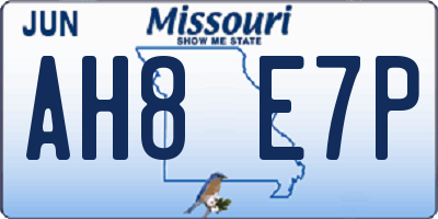 MO license plate AH8E7P
