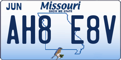 MO license plate AH8E8V