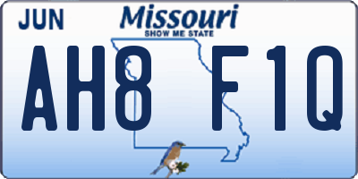 MO license plate AH8F1Q