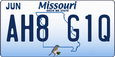 MO license plate AH8G1Q