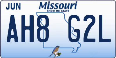 MO license plate AH8G2L
