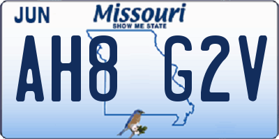 MO license plate AH8G2V
