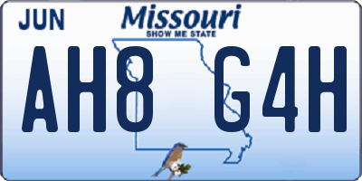 MO license plate AH8G4H