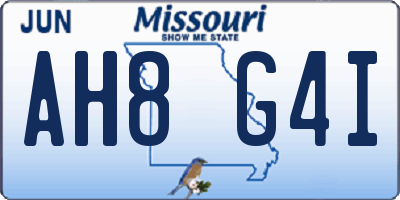 MO license plate AH8G4I