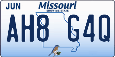 MO license plate AH8G4Q