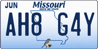 MO license plate AH8G4Y