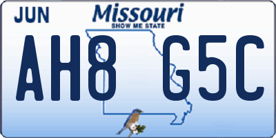 MO license plate AH8G5C