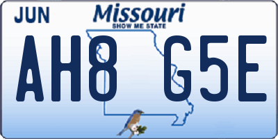 MO license plate AH8G5E