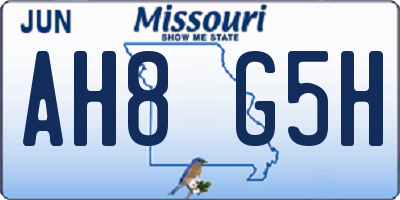 MO license plate AH8G5H