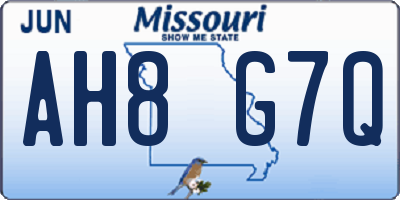 MO license plate AH8G7Q