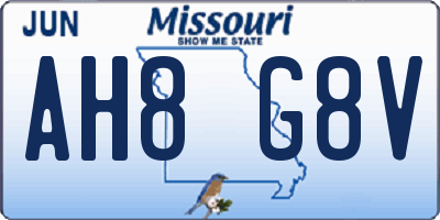 MO license plate AH8G8V