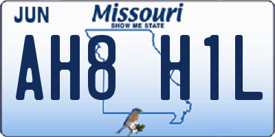 MO license plate AH8H1L