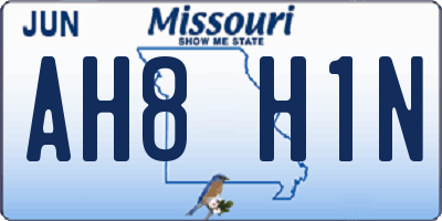 MO license plate AH8H1N
