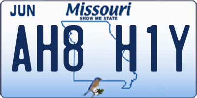 MO license plate AH8H1Y